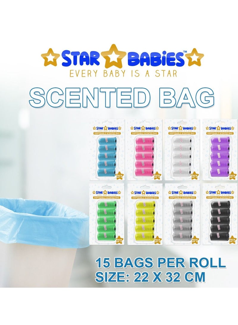 STAR BABiES Scented Bag With Dispenser Blister - Pack of 10 - Grey - Image 3