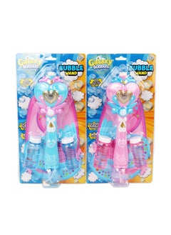 Light And Sound Fairy Bubble Wand With Wings With Light And Music With 250ml Bubble Solution,   3 Aa Battereis Not Included , 2 Color Assorted