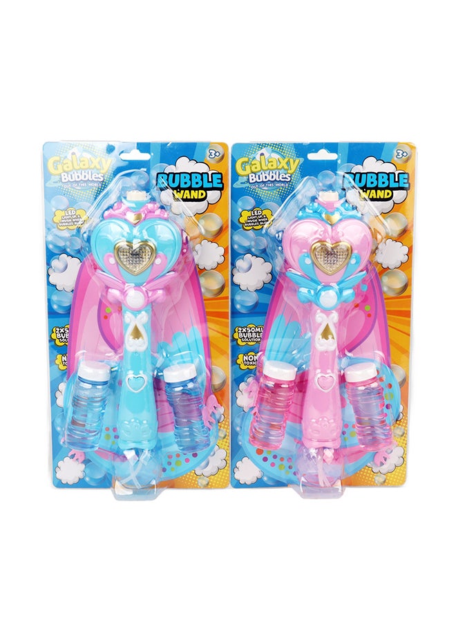 Galaxy Toys - Light And Sound Fairy Bubble Wand With Wings With Light And Music With 250ml Bubble Solution,   3 Aa Battereis Not Included , 2 Color Assorted - Image 1