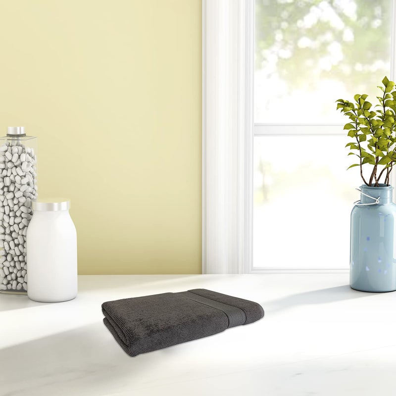 Spaces 100% Cotton Hand Towel HIGH Absorbency Tencel Fibre Ultra Soft (Solid 40CMX60CM)-Dark Grey - Image 1