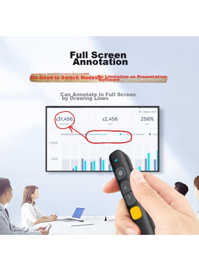 Norwii N29s Lcd Led Laser Pointer, Magnification Highlighting, Wireless Presenter, Air Mouse, Ppt Rechargeable Page-turning Pen For Teachers, Spotlight - Image 4
