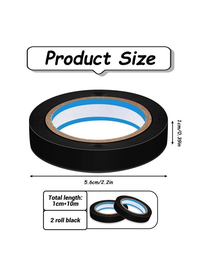salbsever 2 Rolls Finishing Tape Tennis Racket, 0.39 Inch × 11 Yards Grip Tennis Finishing Tape PVC Tennis Badminton Racquet Grip Tape Tennis Racket Wrap Grip Vinyl Extra Racquet Tape for Tennis Badminton - Image 2