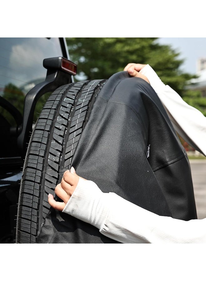 Moonet PVC Thickening Leather Spare Tire Wheel Cover for Car Truck SUV Camper Trailer Universal Fit RV JP FJ,R18 XXL Black (for Overall Wheel Diameter 34-35 inch) - Image 4
