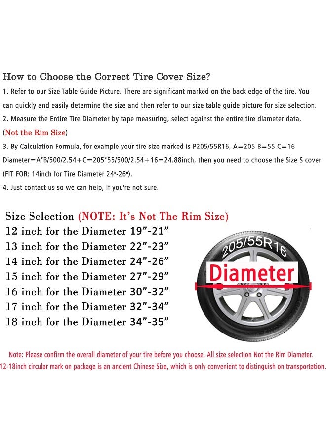 Moonet PVC Thickening Leather Spare Tire Wheel Cover for Car Truck SUV Camper Trailer Universal Fit RV JP FJ,R18 XXL Black (for Overall Wheel Diameter 34-35 inch) - Image 2