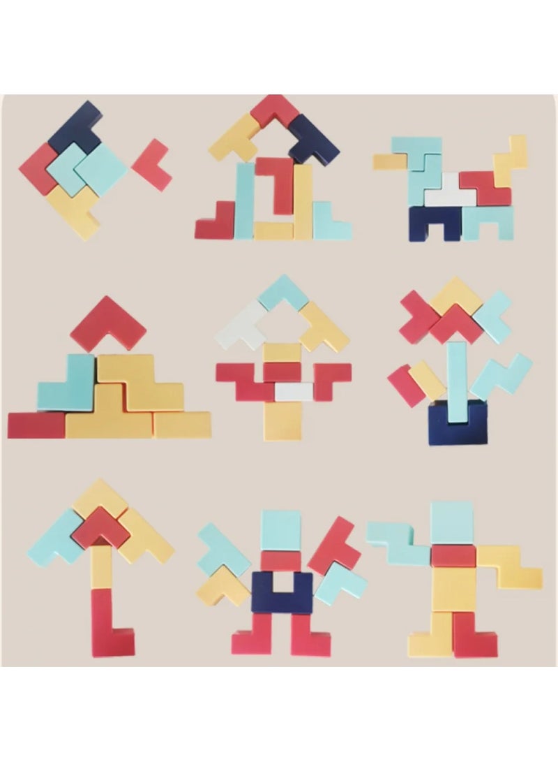 يونيكبيبي لعبة تكديس تيتريس، أحجية الكتل الروسية، لعبة ألغاز سداسية، لعبة ذكاء وتحدي للأطفال والكبار، أحجية ثلاثية الأبعاد لتنمية التفكير المنطقي والإدراك المكاني, شكل الفيل - Image 4