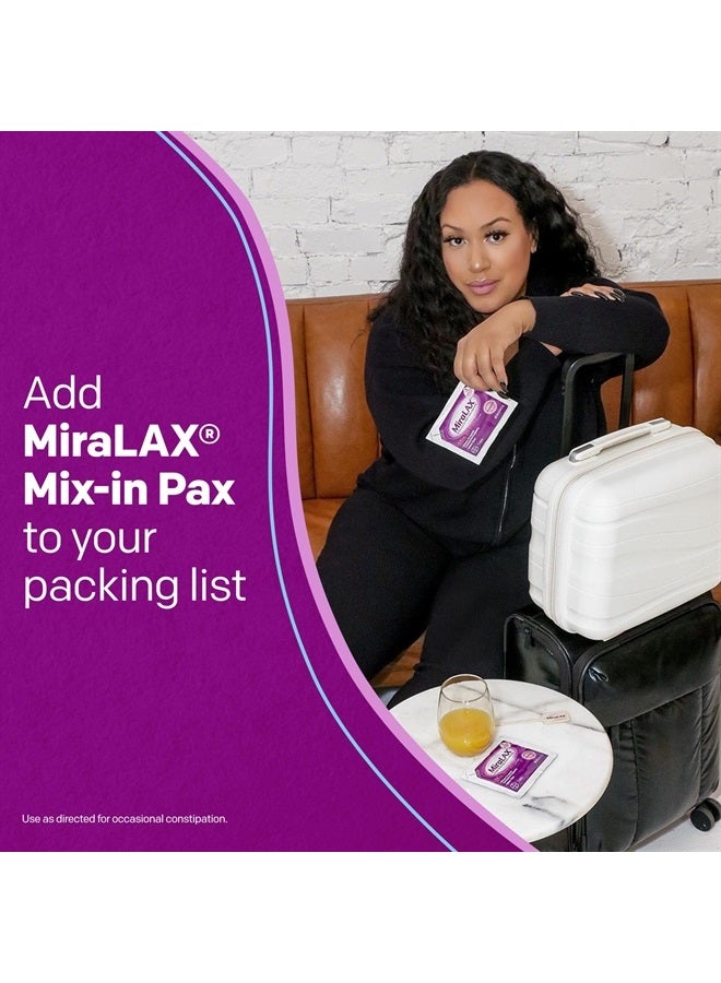 MiraLAX Gentle Constipation Relief Laxative Powder, Stool Softener with PEG 3350, No Harsh Side Effects, #1 Physician Recommended, Single Dose Mix-In Pax, Travel Pack, 40 Dose - Image 5