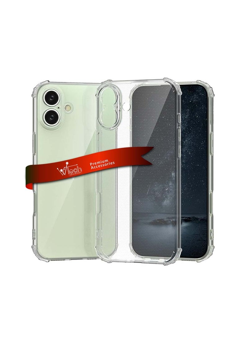 دبليو تيك ابل ايفون 16 2024 TPU زوايا ممتصة للصدمات مع غطاء صلب للكمبيوتر الشخصي - شفاف - Image 1