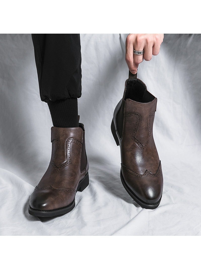 KUYING New Men's Casual Leather Boots - Image 2