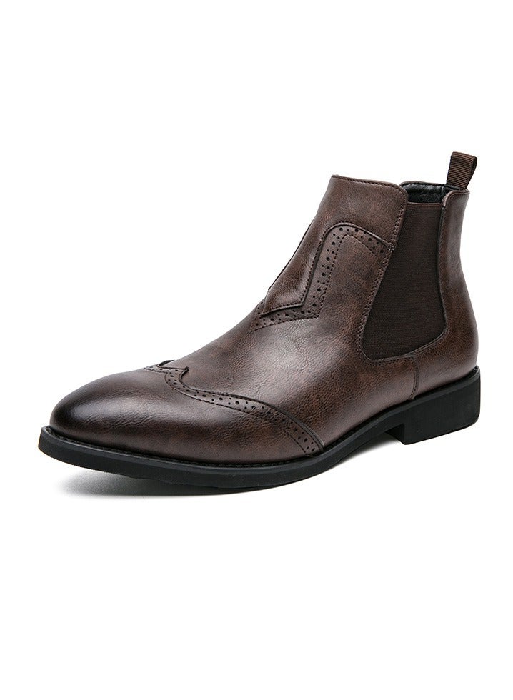 KUYING New Men's Casual Leather Boots - Image 1