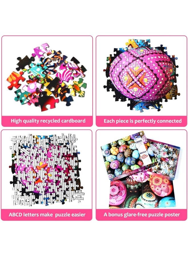 HUADA TOY Puzzles For Adults 1000 Piece Easter Egg 1000 Piece Puzzles For Adults And Kids Educational Easter Egg Puzzle (27.56" X 19.67") - Image 3