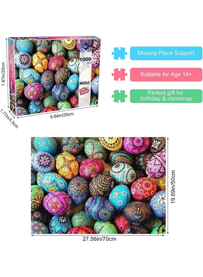 HUADA TOY Puzzles For Adults 1000 Piece Easter Egg 1000 Piece Puzzles For Adults And Kids Educational Easter Egg Puzzle (27.56" X 19.67") - Image 2