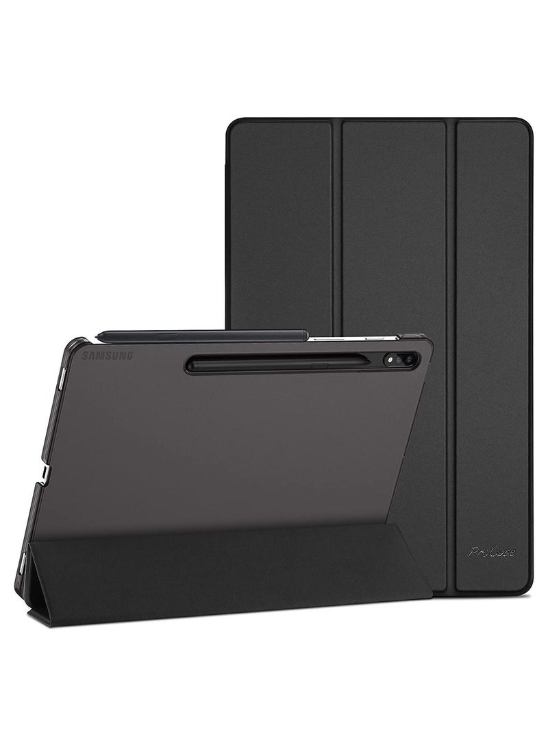 Procases Galaxy Tab S8 / Tab S7 11 inch Case, Protective Slim Case Folio Hard Back Stand Smart Cover for 11" Galaxy Tab S8 2022 / Galaxy Tab S7 2020 SM-X700 X706 T870 T875 T878 -Black - Image 1