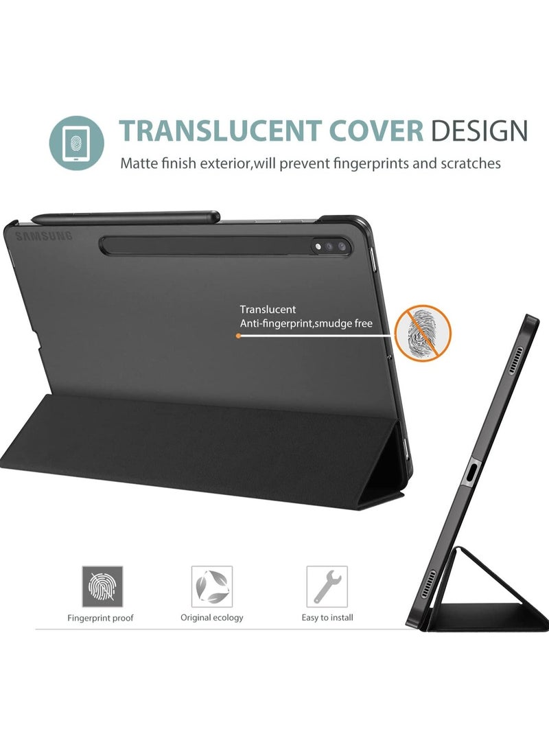 Procases Galaxy Tab S8 / Tab S7 11 inch Case, Protective Slim Case Folio Hard Back Stand Smart Cover for 11" Galaxy Tab S8 2022 / Galaxy Tab S7 2020 SM-X700 X706 T870 T875 T878 -Black - Image 3