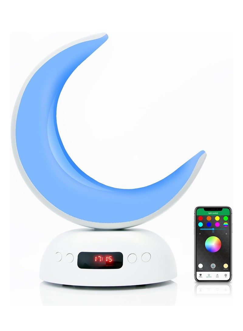 BlueFire Crescent Moon Quran Speaker Lamp – 16 Color LED Touch Light, Bluetooth 5.0, APP & Remote Control, 8GB TF Card, Azan Alarm, 18 Reciters, 14 Translations – Eid, Hajj, Islamic Gift for Home & Prayer - Image 1