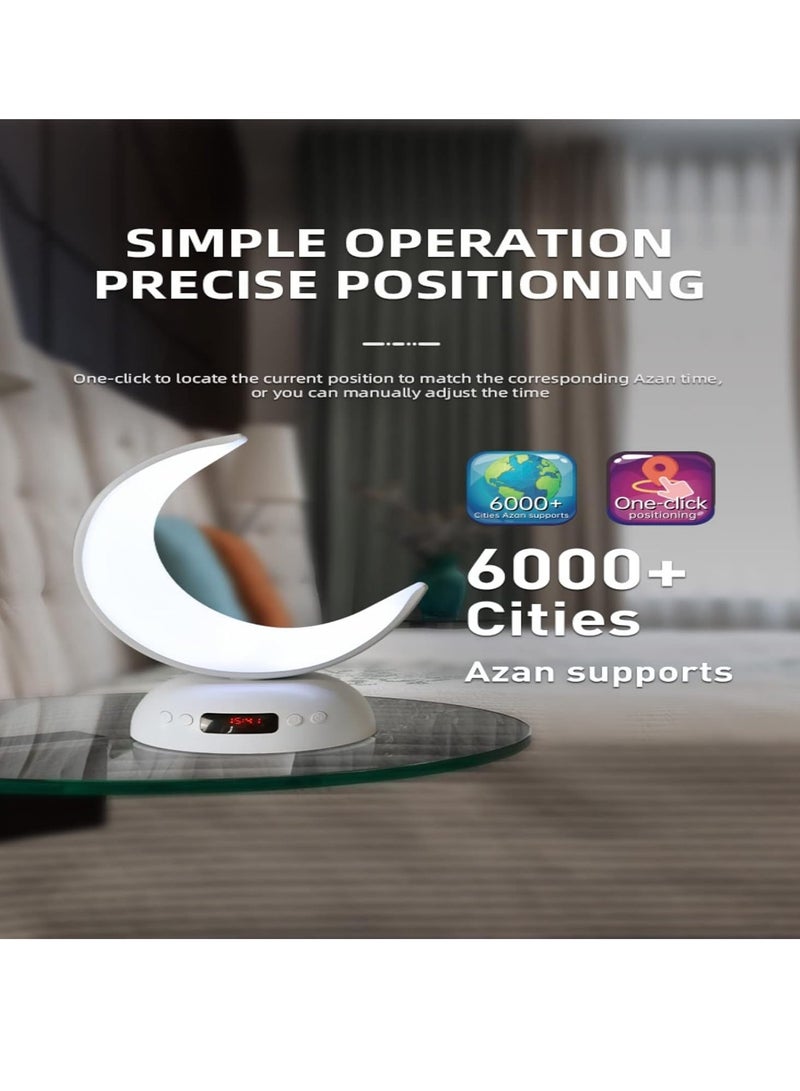 BlueFire Crescent Moon Quran Speaker Lamp – 16 Color LED Touch Light, Bluetooth 5.0, APP & Remote Control, 8GB TF Card, Azan Alarm, 18 Reciters, 14 Translations – Eid, Hajj, Islamic Gift for Home & Prayer - Image 3