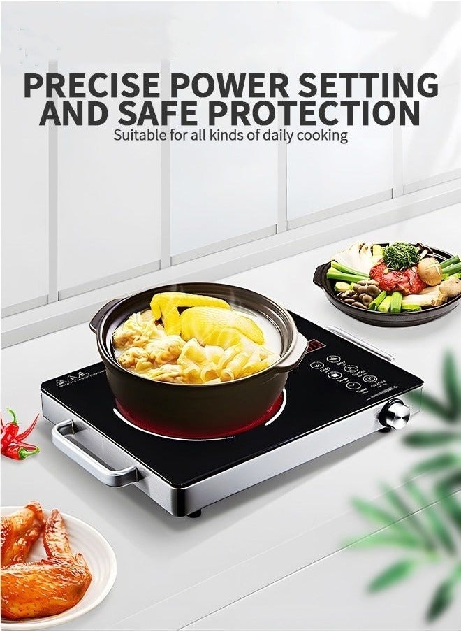 Induction Cooker,Electric Induction Countertop Burner With 2 Handle And LCD Sensor Touch Timer,6 Power Induction Burner For Cooking Induction Cooktop