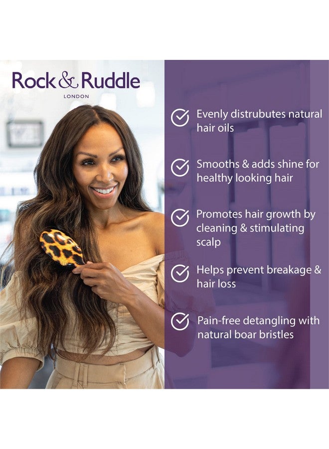 Rock & Ruddle Natural Mixed Bristle Hair Brush For Women And Kids (Large 8.3") Perfect For Wet Or Dry Hair, Detangling Smoothing Blowdrying Designed & Made In Uk Geometric Swirls & Arcs Design - Image 3