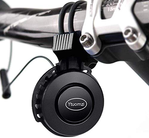 Ytuomzi Electric Bike Horn USB Rechargeable Bicycle Bell 120 db Invisible Cycling Alarm Loud Horn Waterproof 3 Modes Alert Ring for Mountain/Road Bike Scooters Handlebar 22-31.8mm (Black) - Image 1