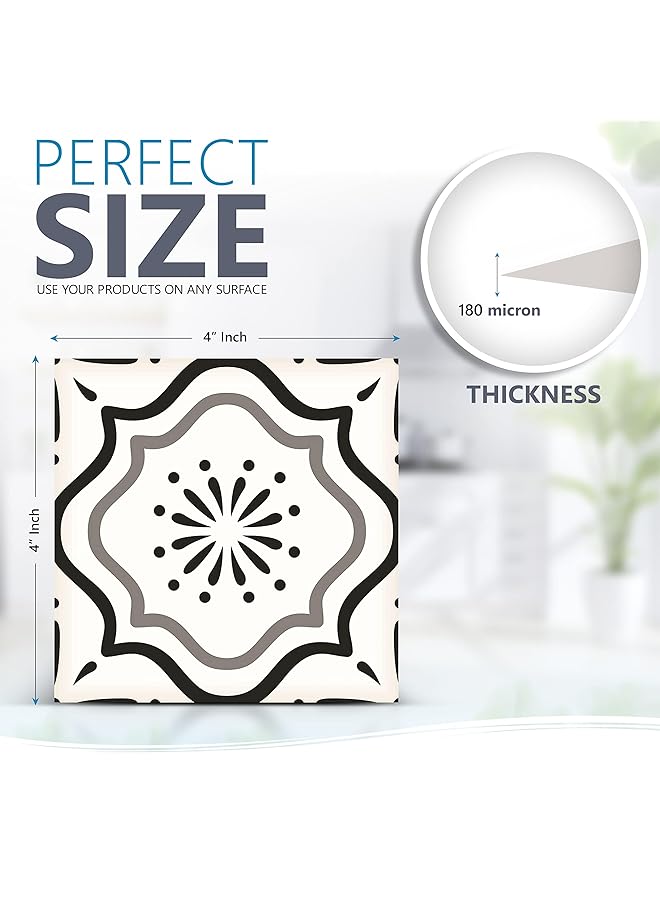 erorex Stick Tile Stickers 20Pcs Black And White Collection Backsplash Tile Decals For Bathroom Kitchen Home Decor - Image 2