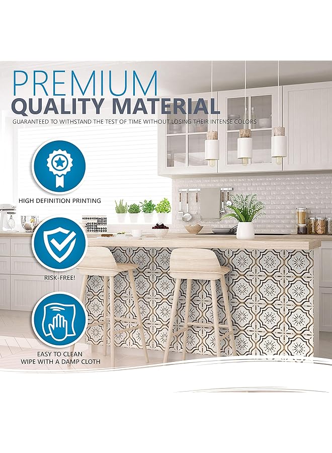 erorex Stick Tile Stickers 20Pcs Black And White Collection Backsplash Tile Decals For Bathroom Kitchen Home Decor - Image 3