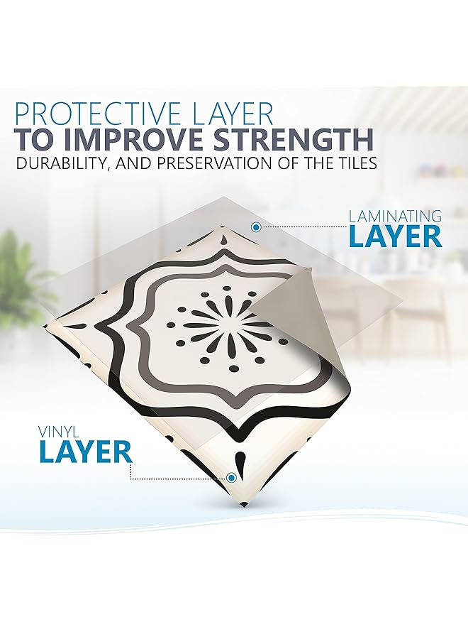 erorex Stick Tile Stickers 20Pcs Black And White Collection Backsplash Tile Decals For Bathroom Kitchen Home Decor - Image 4