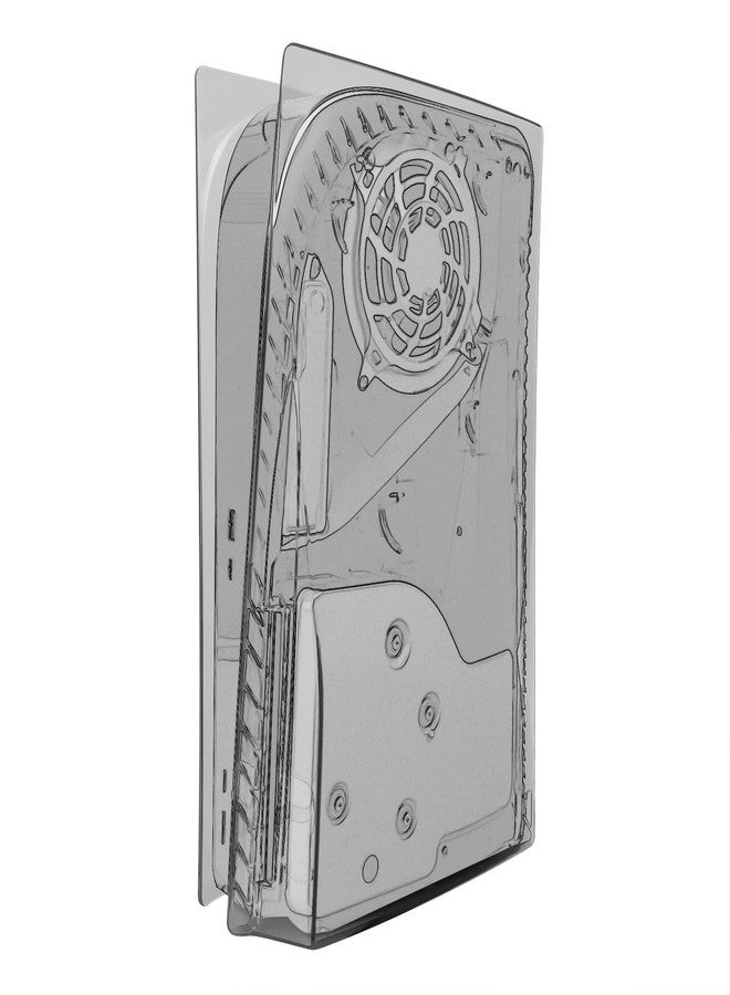 Geekria Transparent Cover Plates Compatible with PS5, PlayStation 5 Console Disc Edition, Hard Shockproof ABS Side Panels, Replacement Shell Gaming Accessories (Black) - Image 1