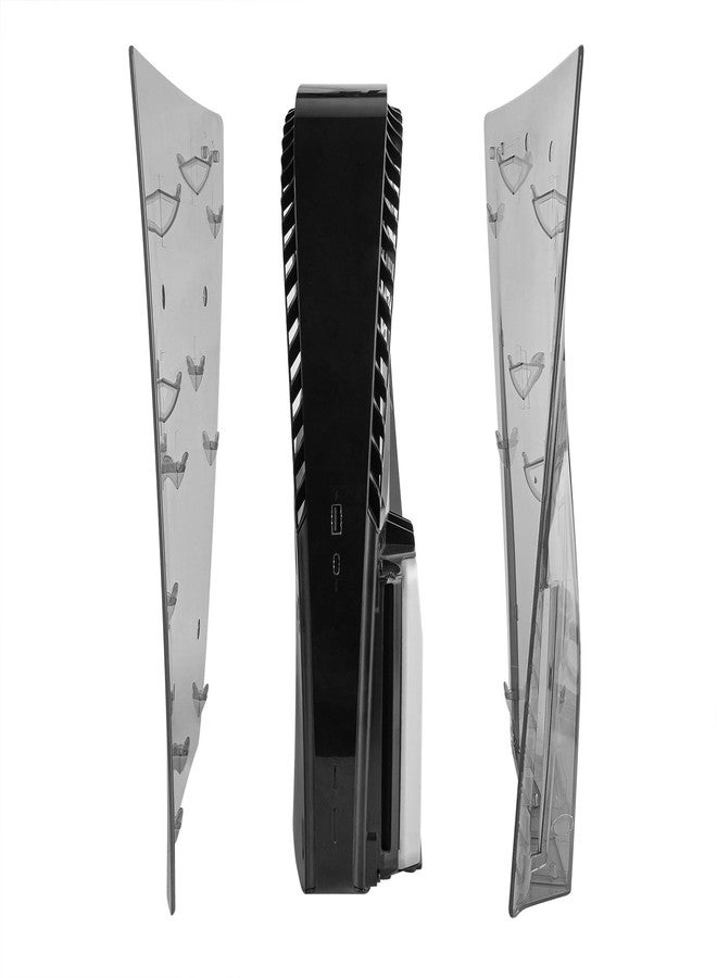 Geekria Transparent Cover Plates Compatible with PS5, PlayStation 5 Console Disc Edition, Hard Shockproof ABS Side Panels, Replacement Shell Gaming Accessories (Black) - Image 4