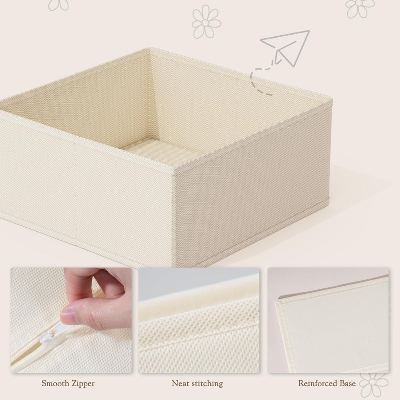 Criusia Drawer Organizer 18-Piece Set, Dresser Organizer for Baby Clothes, Foldable Closet Storage & Drawer Dividers for Underwear, Socks, Nursery (Beige) - Image 4