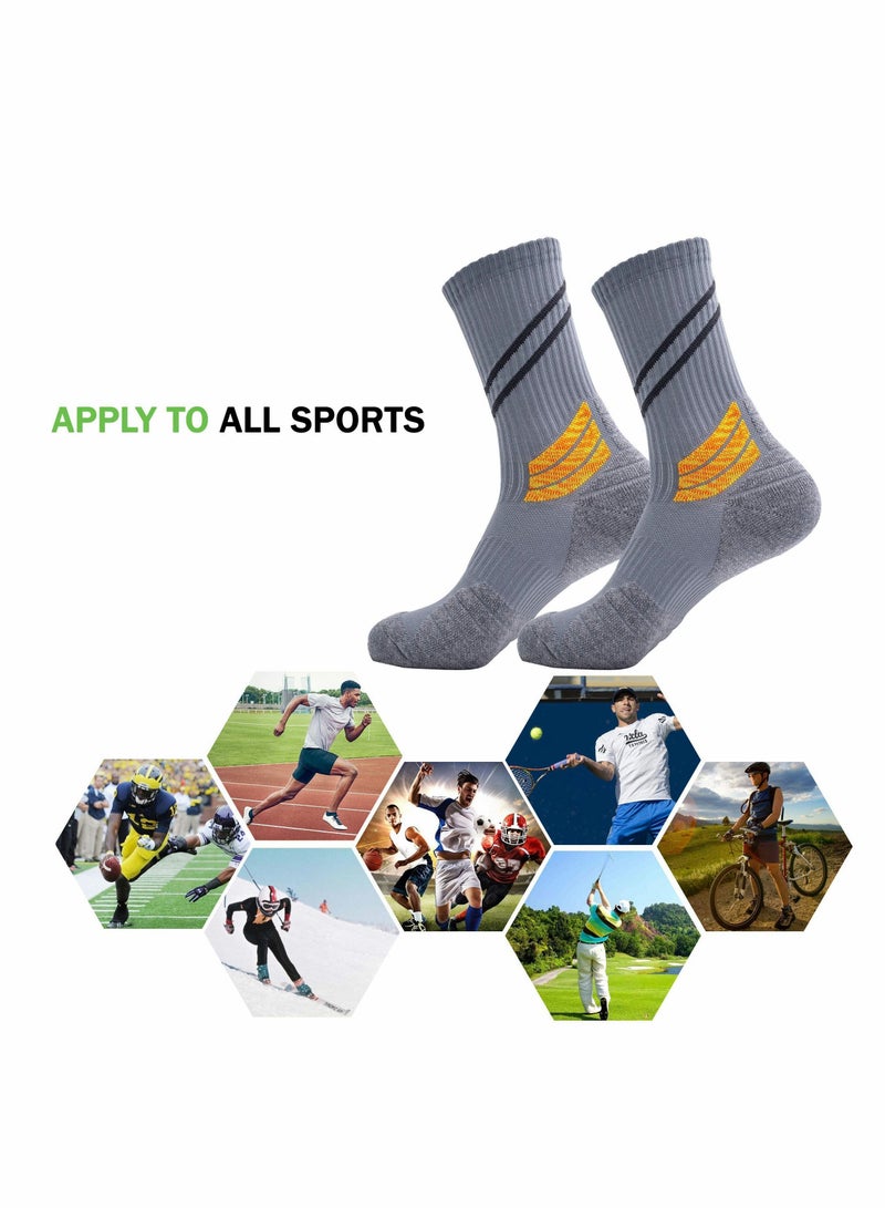 Y&D Elite Basketball Socks, Cushioned Athletic Socks for Men & Women, Mid Calf Football Running Hiking (3PCS) - Image 3