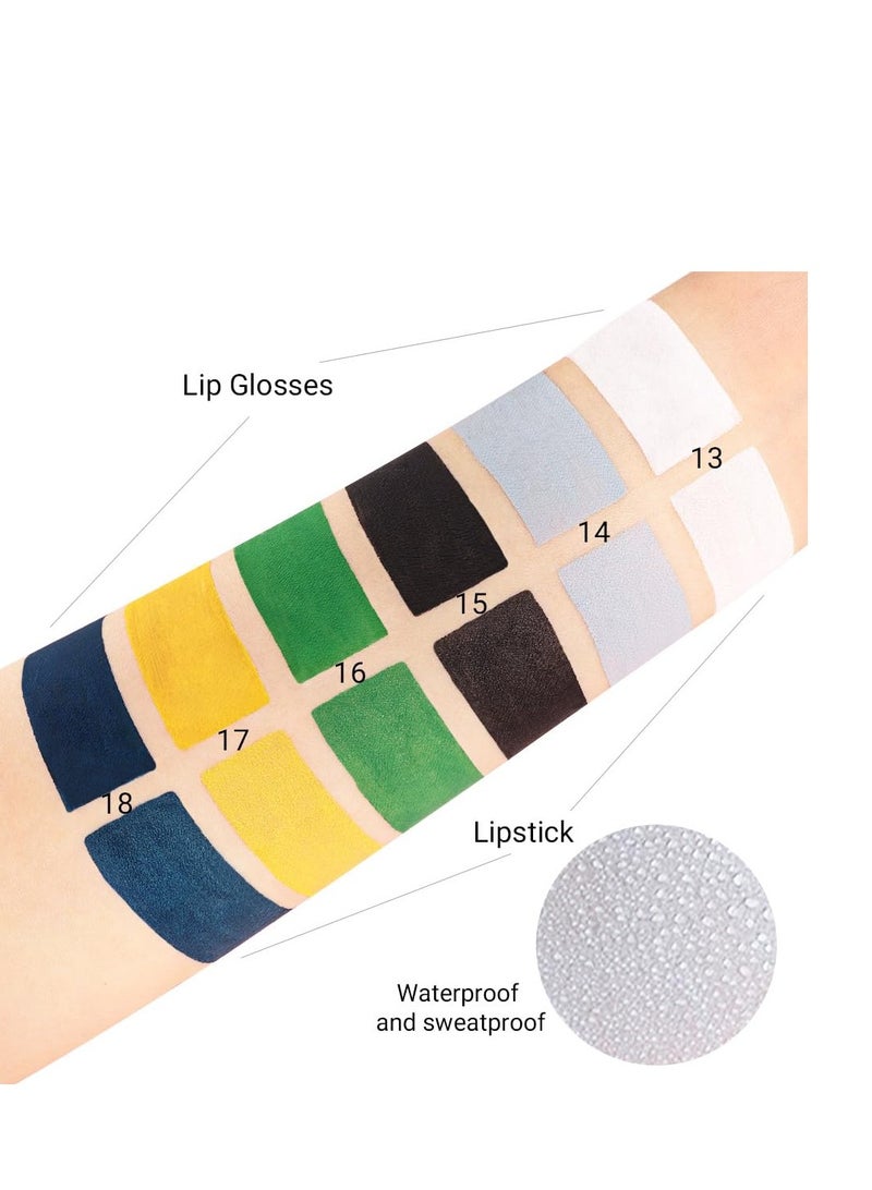 KASTWAVE 6 Colors 2 in 1 Lipstick Lip Gloss, 12 Hours Long Lasting Smudge Proof Liquid Lipstick, Glamorous Personalized Color, White Grey Black Green Yellow Dark Blue Matte Lipstick - Image 5