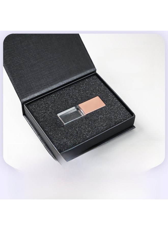 Loquat Crystal U Disk Logo Pattern Custom Enterprise School Forum Annual Meeting Business Gifts Luminous Car U Disk Lettering-Color:Crystal Usb Plate-rose Gold-opp Bag-Capacity:128GB - Image 5