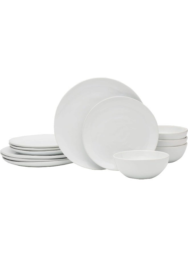 Everyday White طقم أدوات مائدة عضوي أبيض 12 قطعة لخدمة 4 أشخاص - Image 1