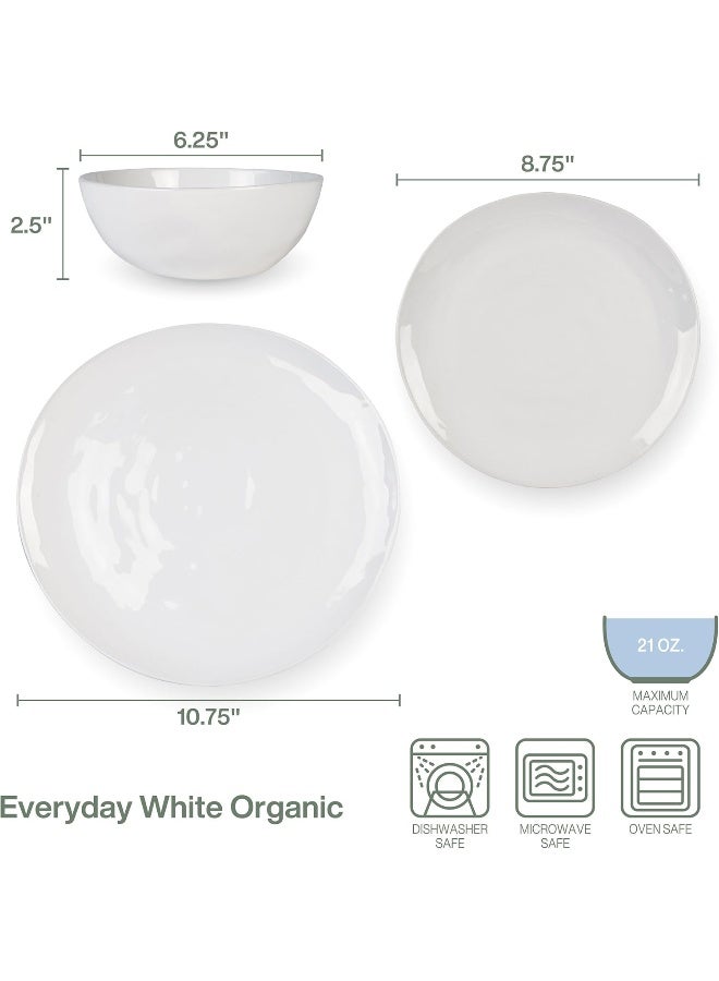 Everyday White طقم أدوات مائدة عضوي أبيض 12 قطعة لخدمة 4 أشخاص - Image 4