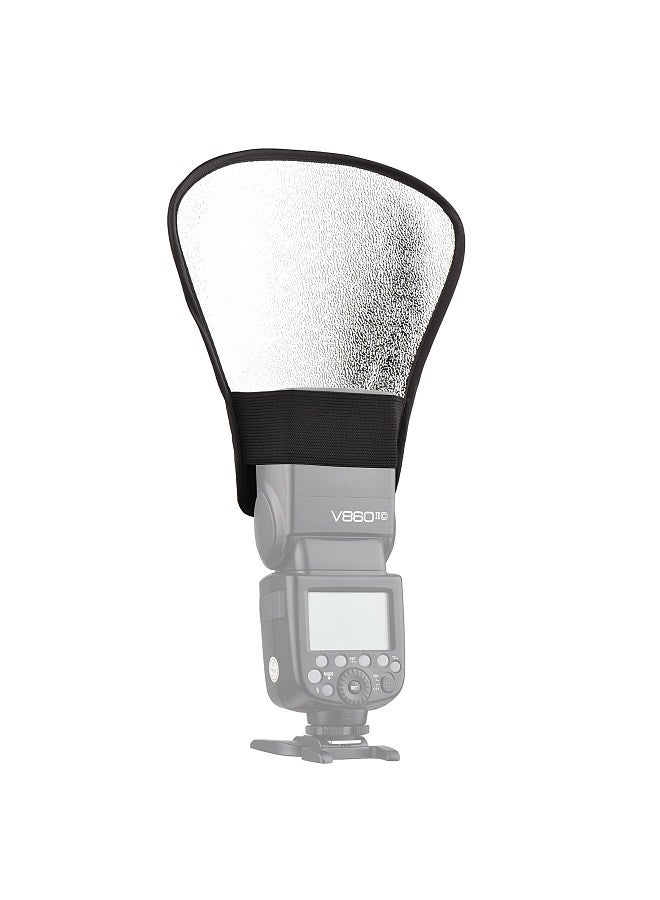 Portable Universal Camera Flash Reflector Speedlite Bounce Diffuser Board with Silver & White Reflective Surface Replacement for Canon Nikon Sony Godox Yongnuo on-Camera Flash  - Image 1