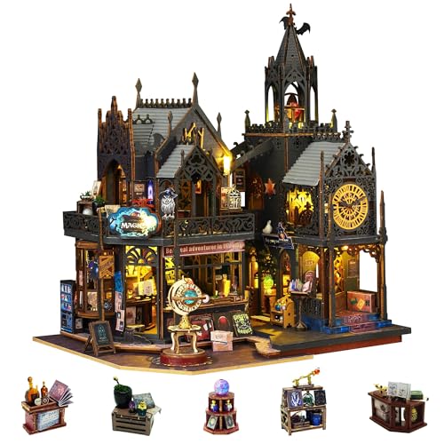 Flever Dollhouse Miniature DIY House Kit Creative Room with Furniture for Romantic Artwork Gift Holo Magic City II - Image 1