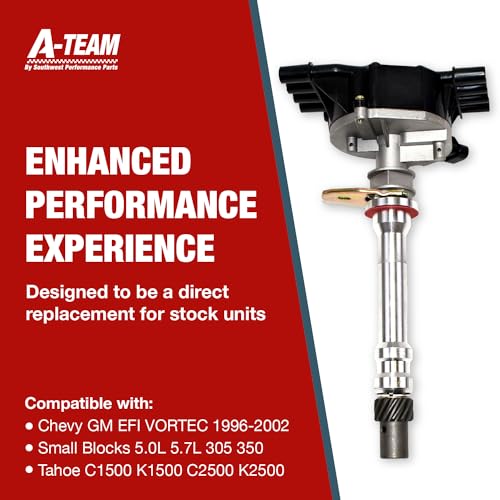 A-Team Performance - EFI Vortec 1996-2002 Complete Distributor - Compatible with Chevy GM Small Block SBC 5.0L 5.7L 305 350 Tahoe C1500 K1500 C2500 K2500 - Black Cap - Image 2