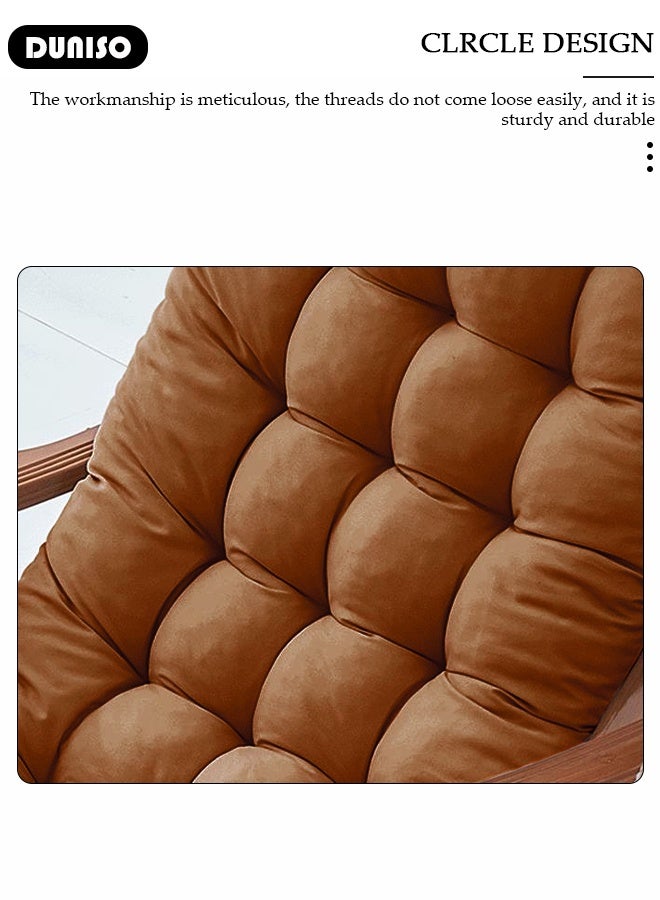 DUNISO Patio Chaise Lounger Cushion，Thicken Soft Recliner Rocking Chair Sofa Seat Cushions with ties， Comfortable Bench Mattress Pad ，Elegant and Tasteful Sanding Sofa Replacement for Outdoor Indoor Home Office Furniture - Image 2