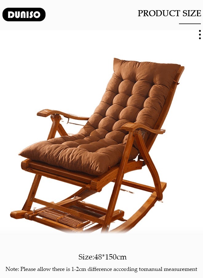 DUNISO Patio Chaise Lounger Cushion，Thicken Soft Recliner Rocking Chair Sofa Seat Cushions with ties， Comfortable Bench Mattress Pad ，Elegant and Tasteful Sanding Sofa Replacement for Outdoor Indoor Home Office Furniture - Image 5