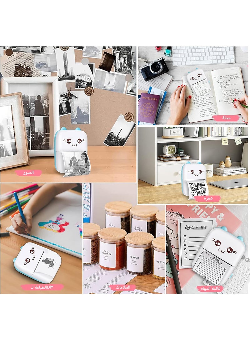 Generic Mini Printer Cute Cartoon Set Portable Thermal Printer Mini Photo Printer Portable Inkless Printer  - Image 4