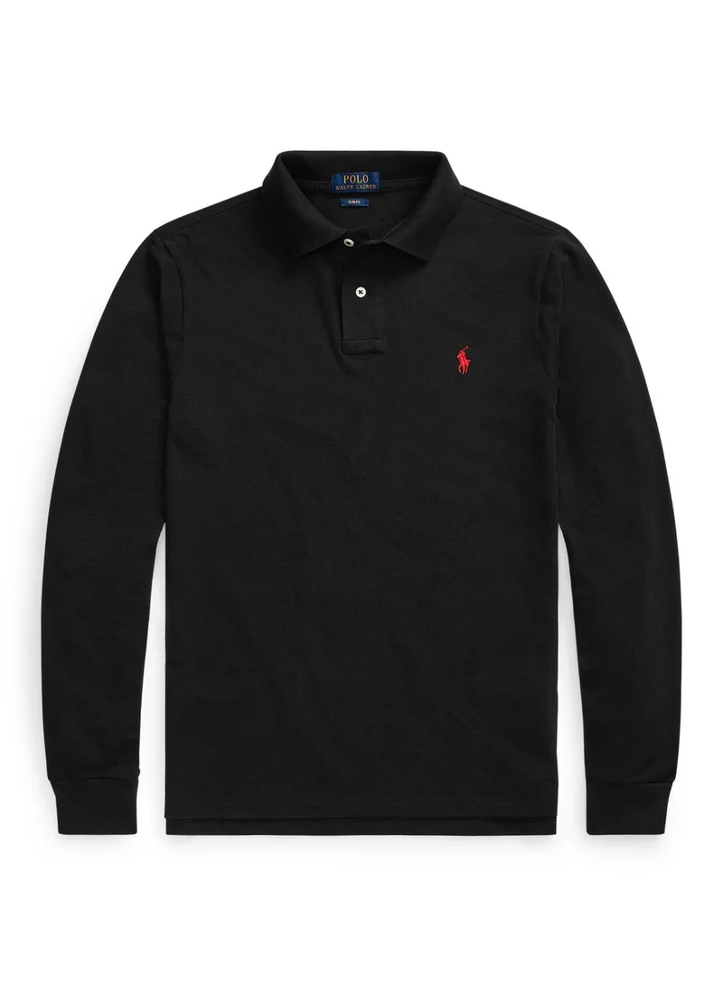 POLO RALPH LAUREN Slim Fit Mesh Long-Sleeve Polo