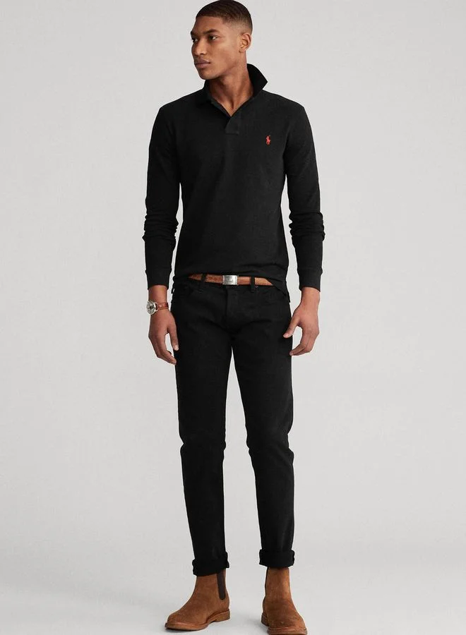 POLO RALPH LAUREN Slim Fit Mesh Long-Sleeve Polo