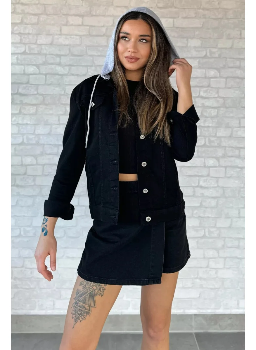 Gülseli Gulseli Hooded Slim Fit Women's Denim Jean Jacket