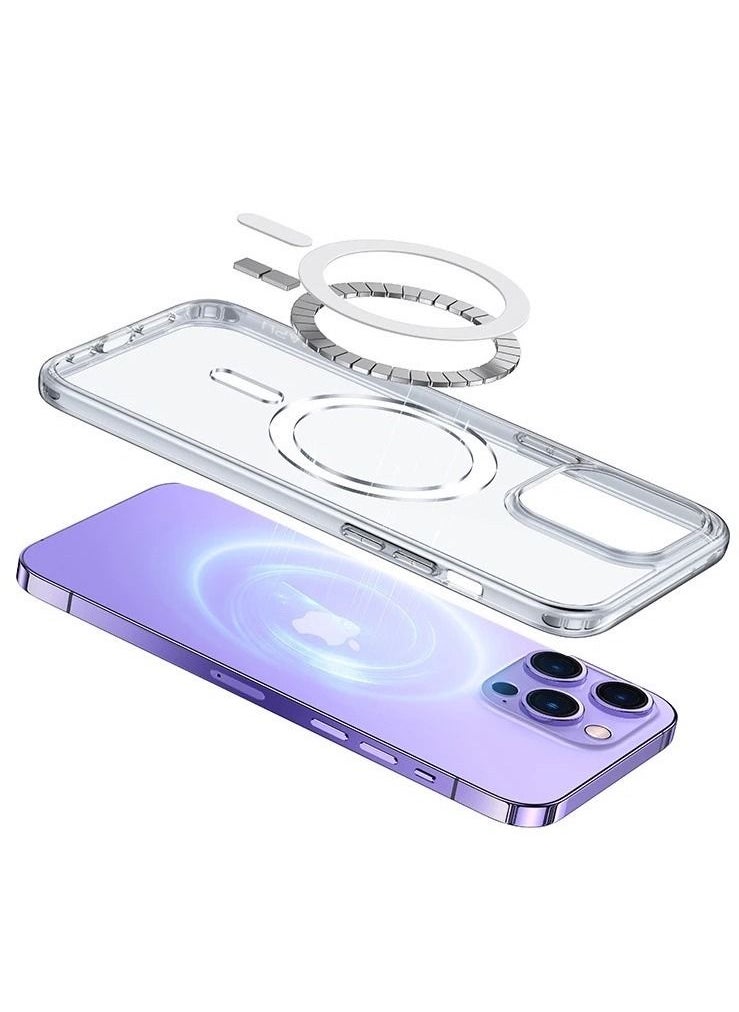 Magsafe Wireless Charging Case With Camera Lens Protector For Apple iPhone 14 Pro Clear