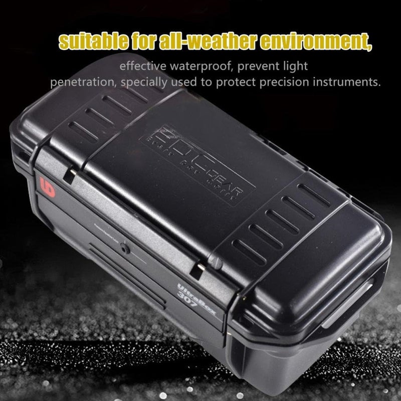 woobles Portable Travel Case, 3 Types Outdoor Shockproof Pressure-Proof and Waterproof Sealed Box Survival Storage Case(200 * 98 * 82mm-Black)- - Image 3