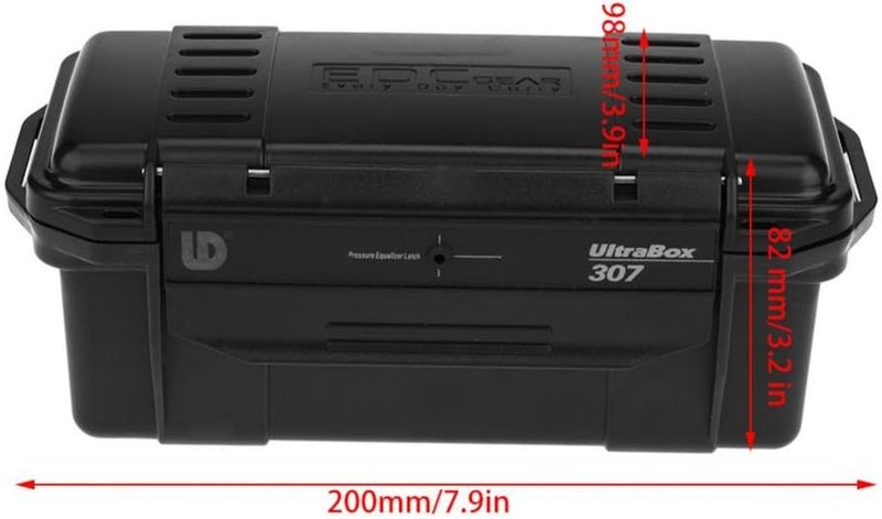 woobles Portable Travel Case, 3 Types Outdoor Shockproof Pressure-Proof and Waterproof Sealed Box Survival Storage Case(200 * 98 * 82mm-Black)- - Image 4
