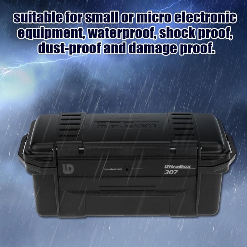 woobles Portable Travel Case, 3 Types Outdoor Shockproof Pressure-Proof and Waterproof Sealed Box Survival Storage Case(200 * 98 * 82mm-Black)- - Image 2
