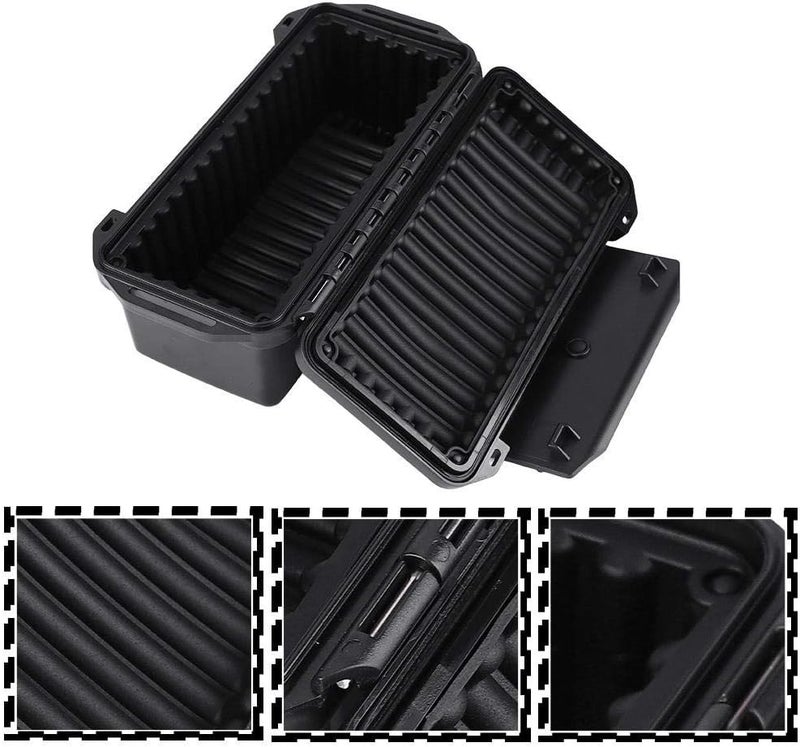 woobles Portable Travel Case, 3 Types Outdoor Shockproof Pressure-Proof and Waterproof Sealed Box Survival Storage Case(200 * 98 * 82mm-Black)- - Image 5