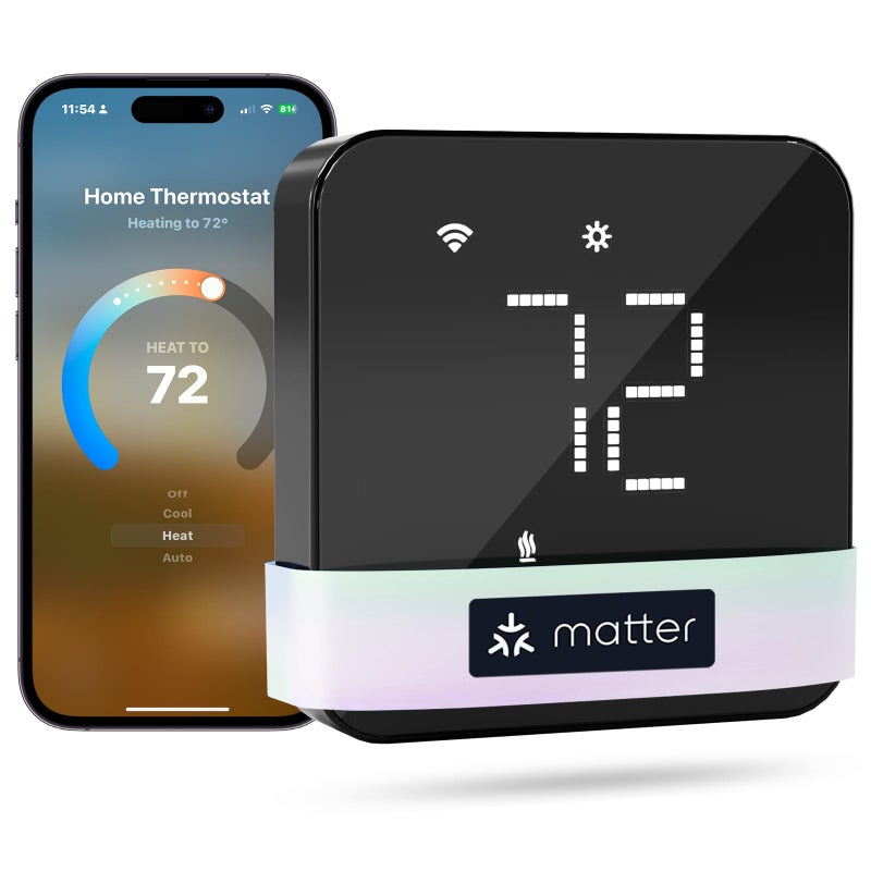 meross Smart Thermostat for Home, WiFi Thermostat Works with Matter, Alexa, Apple Home, Google Assistant, App & Voice Control, 7x24h Scheduling, Energy Saving, C-Wire Required - Image 1