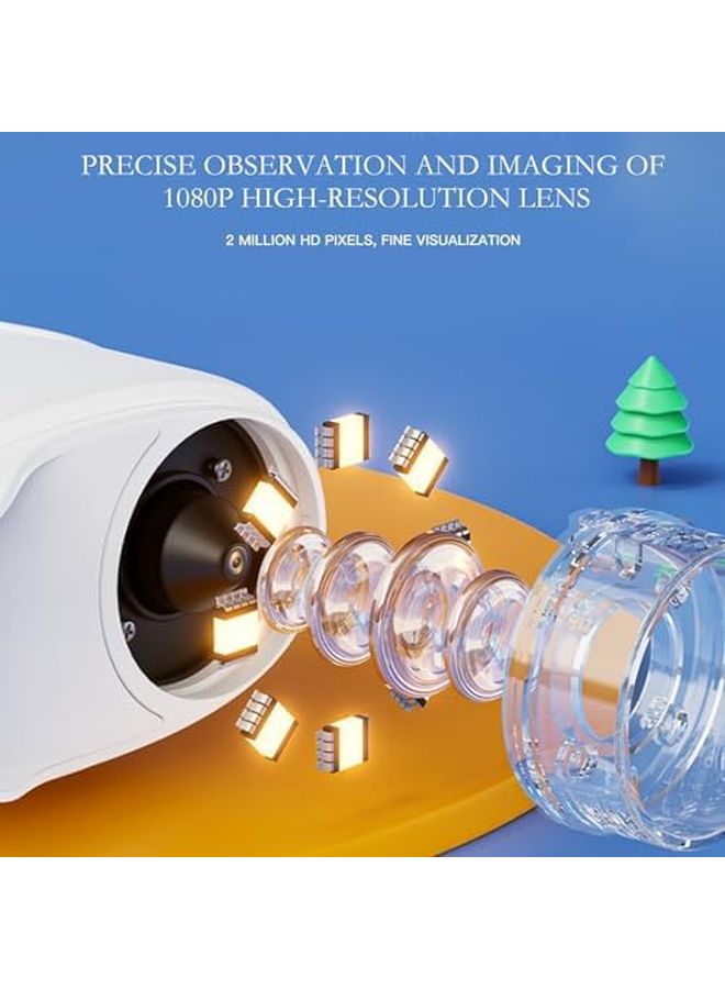 2025 Upgraded 1000X Handheld Microscope For Kids With 4K 2 Inch Screen White - Image 3