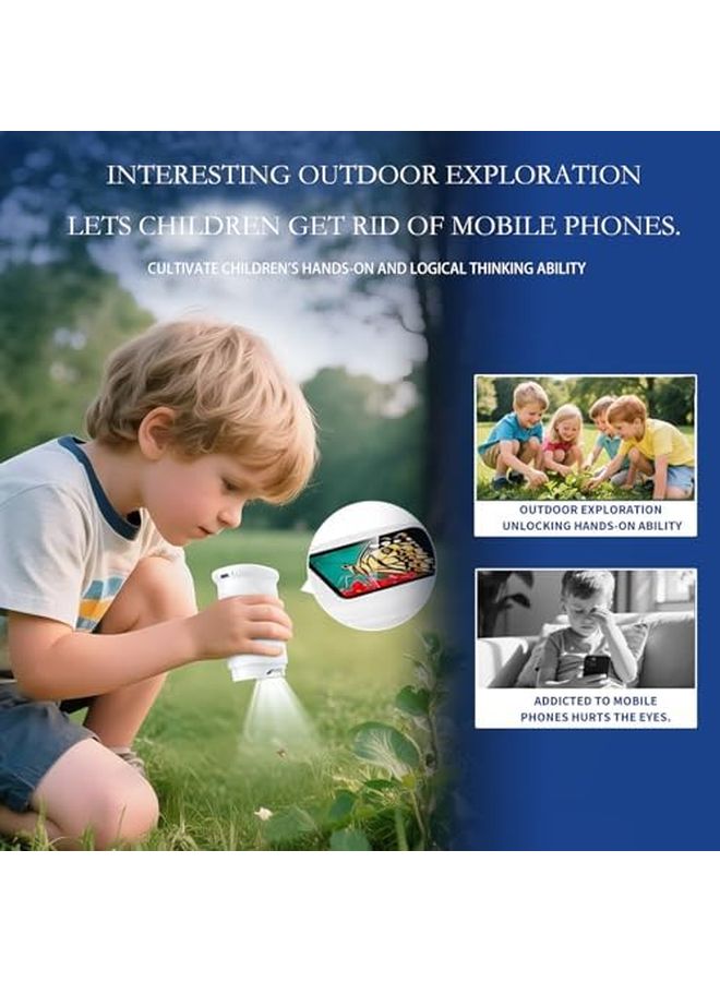 2025 Upgraded 1000X Handheld Microscope For Kids With 4K 2 Inch Screen White - Image 5